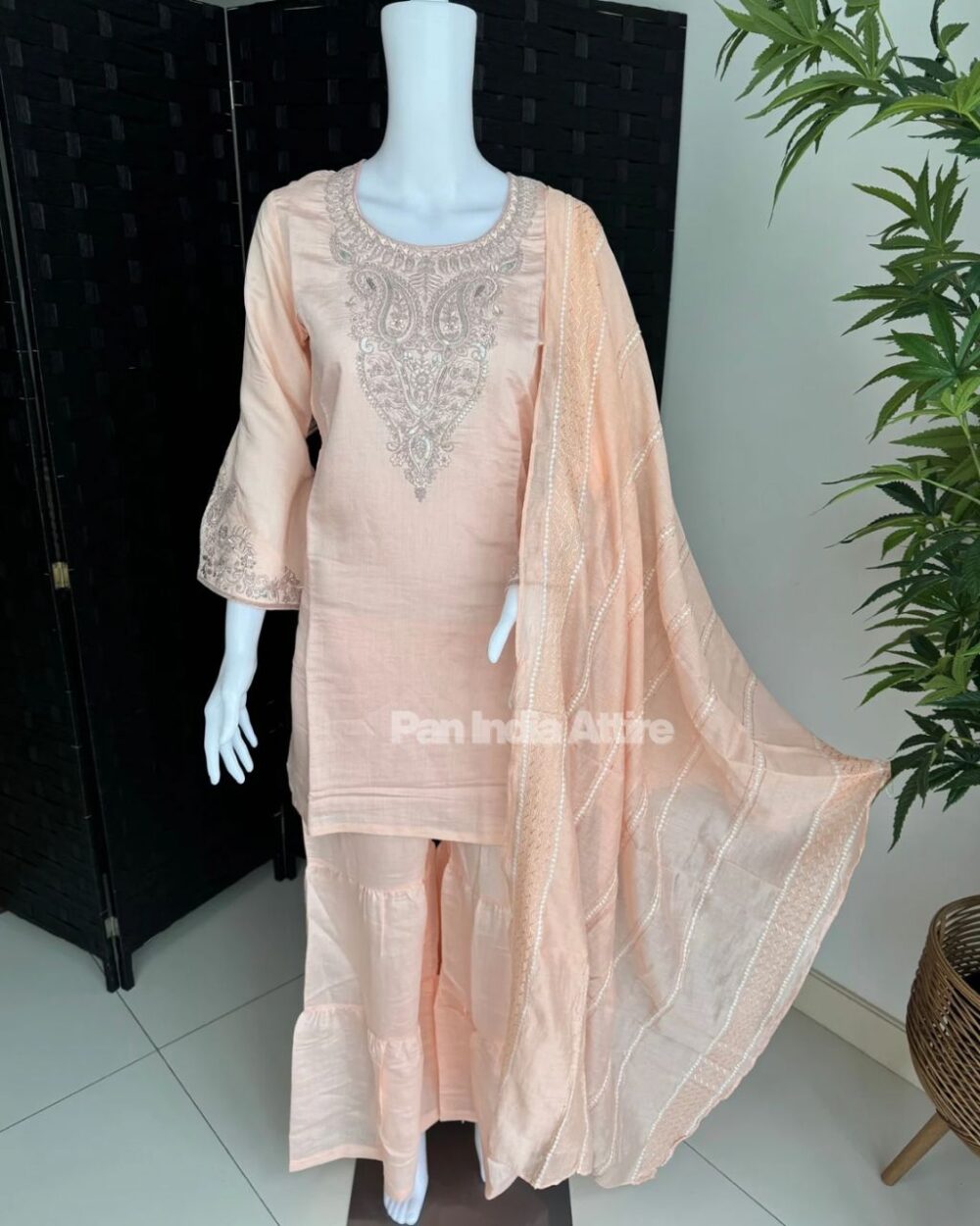 Coral Peach Sharara full suit - Image 2