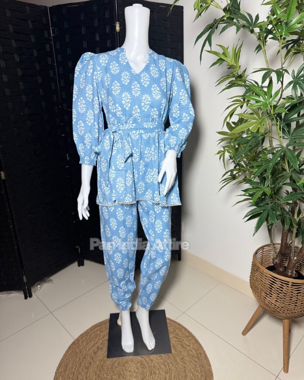 Baby blue cotton co-ord set