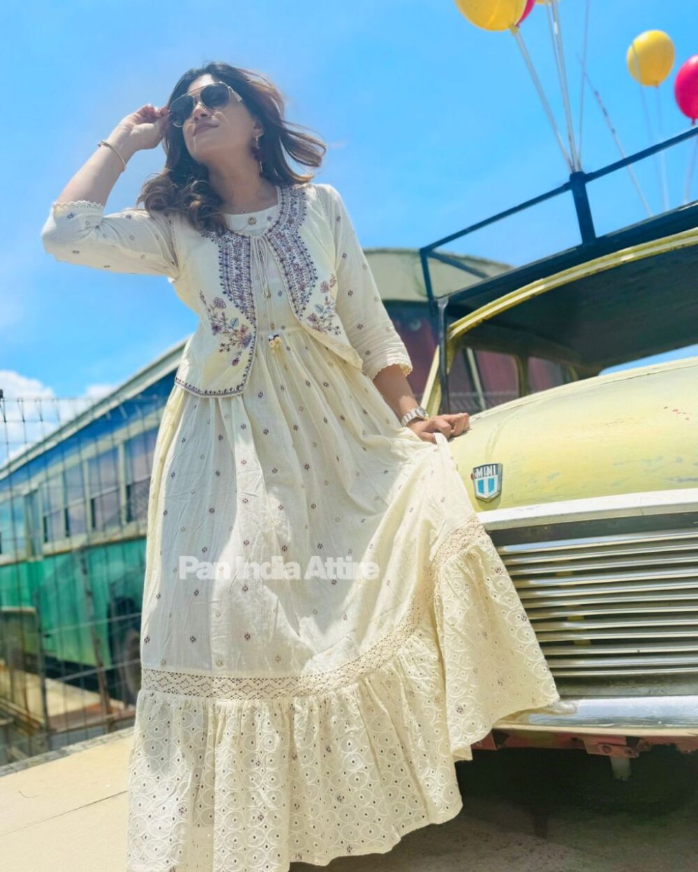 White Maxi Dress with Jacket Overlay