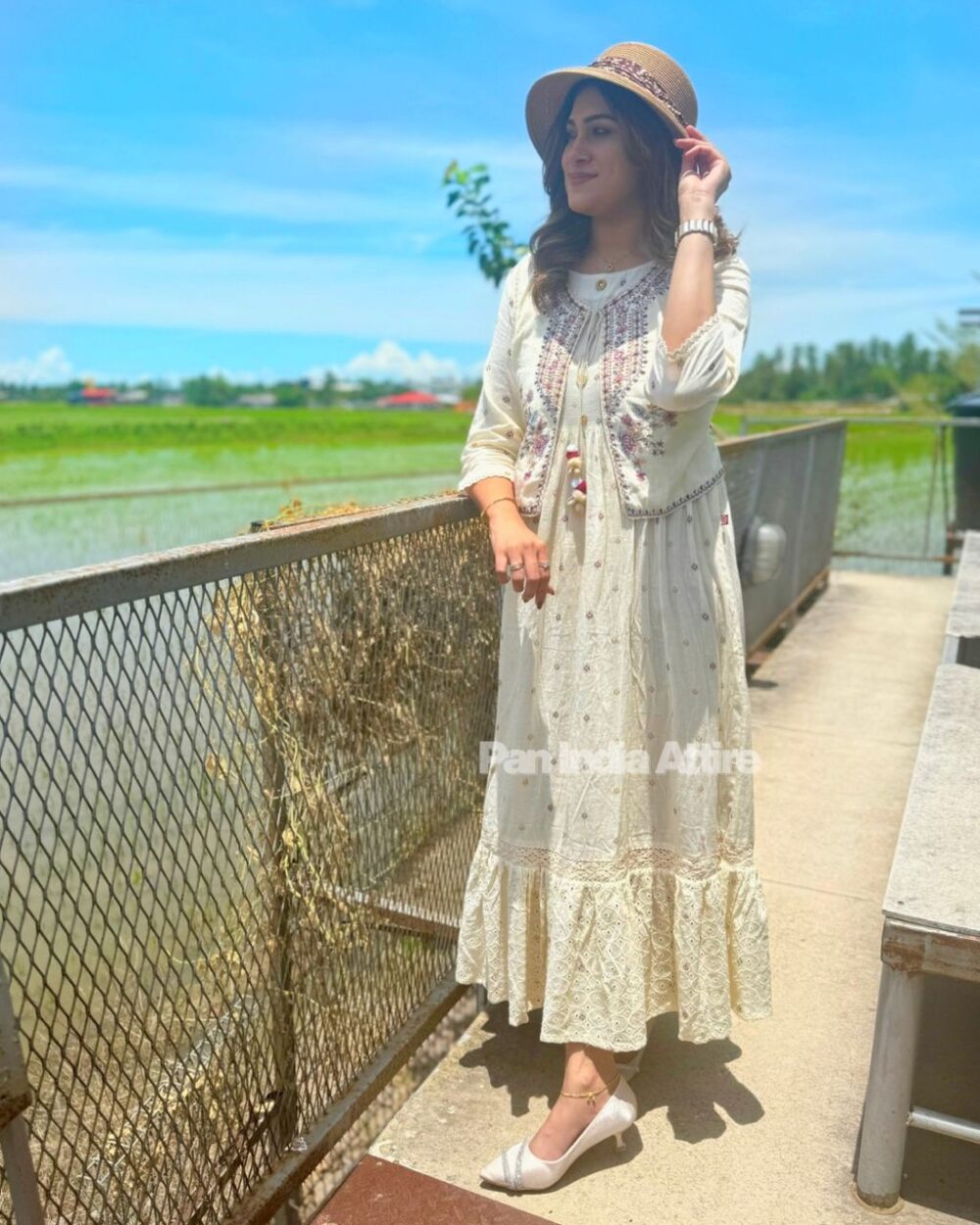 White Maxi Dress with Jacket Overlay - Image 2
